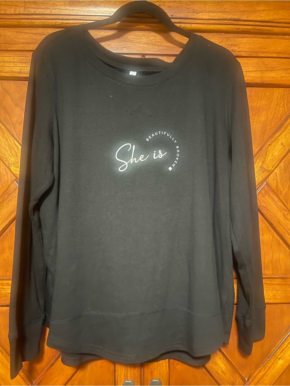 She Is Black Long-Sleeve Tee - "She is" Script